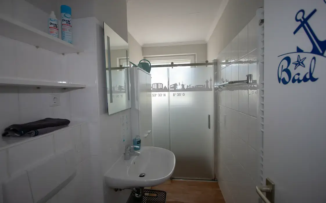 Badezimmer der Ferienwohnung Breitschuh's Havenwelten